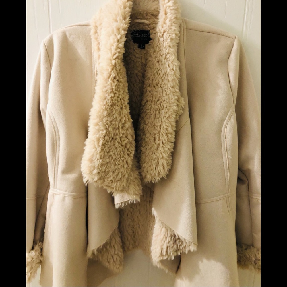 Sherpa Shearling Open Jacket - Picture 1 of 7